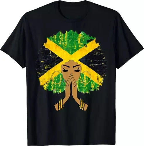 Jamaican Flag Black Woman Queen Tee