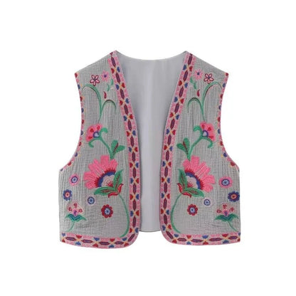 Floral Embroidered Vest