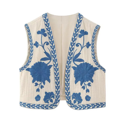 Floral Embroidered Vest