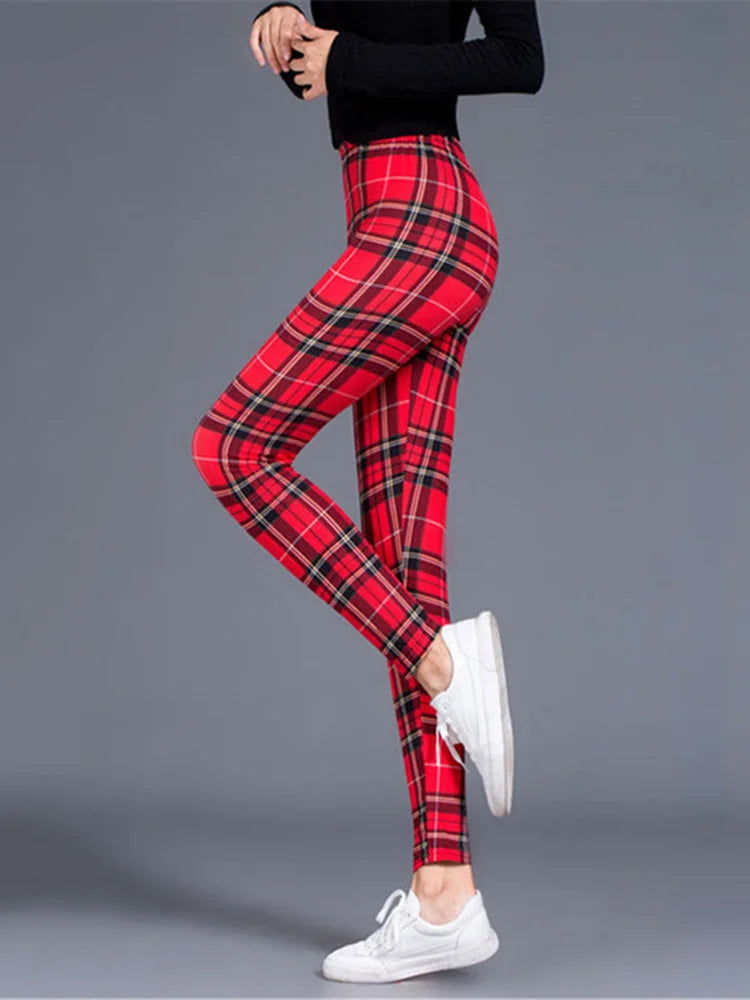 Plaid High Waist Leggings