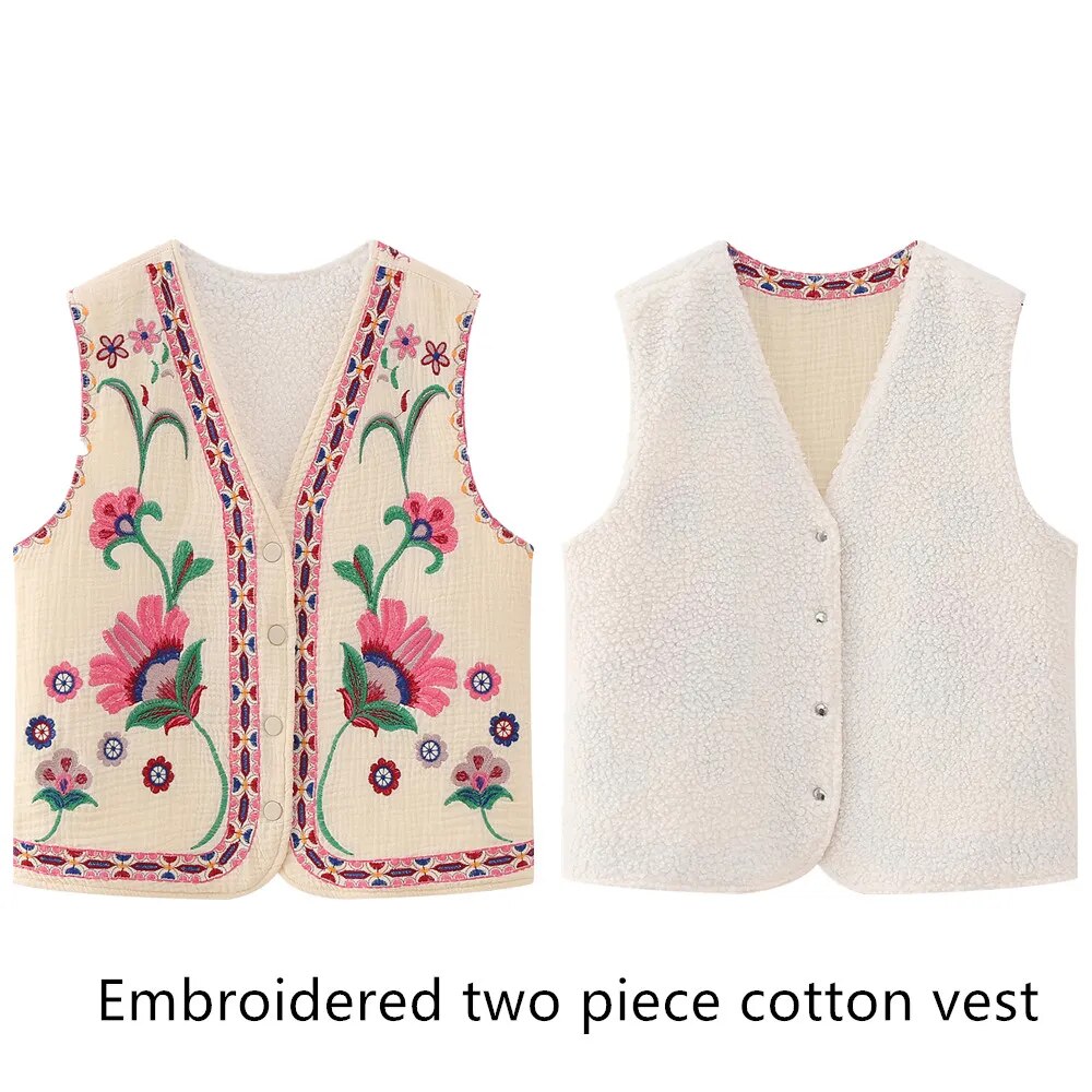 Floral Embroidered Vest