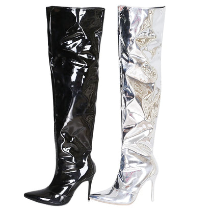 Thigh High Metal Boots