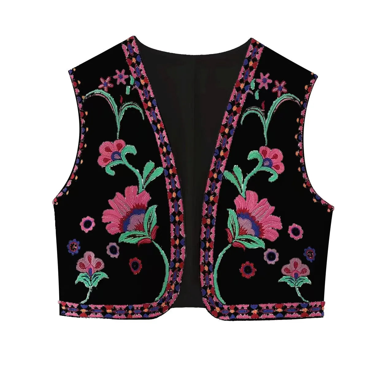 Floral Embroidered Vest