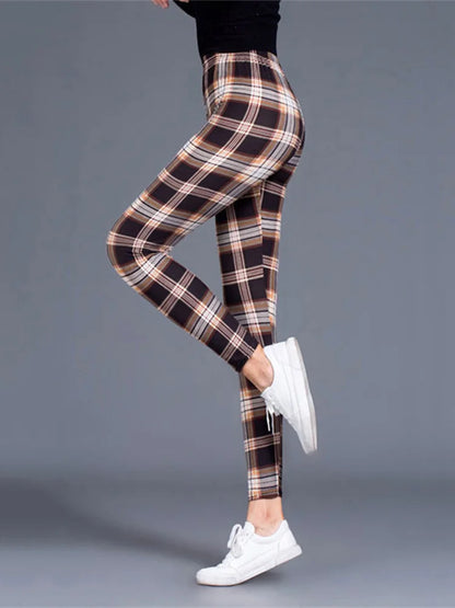 Plaid High Waist Leggings