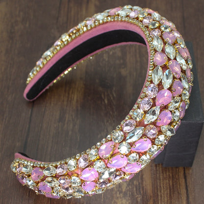 Handmade Colorful Crystal Padded Headbands