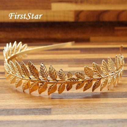 Metal Gold Leaf Tiara