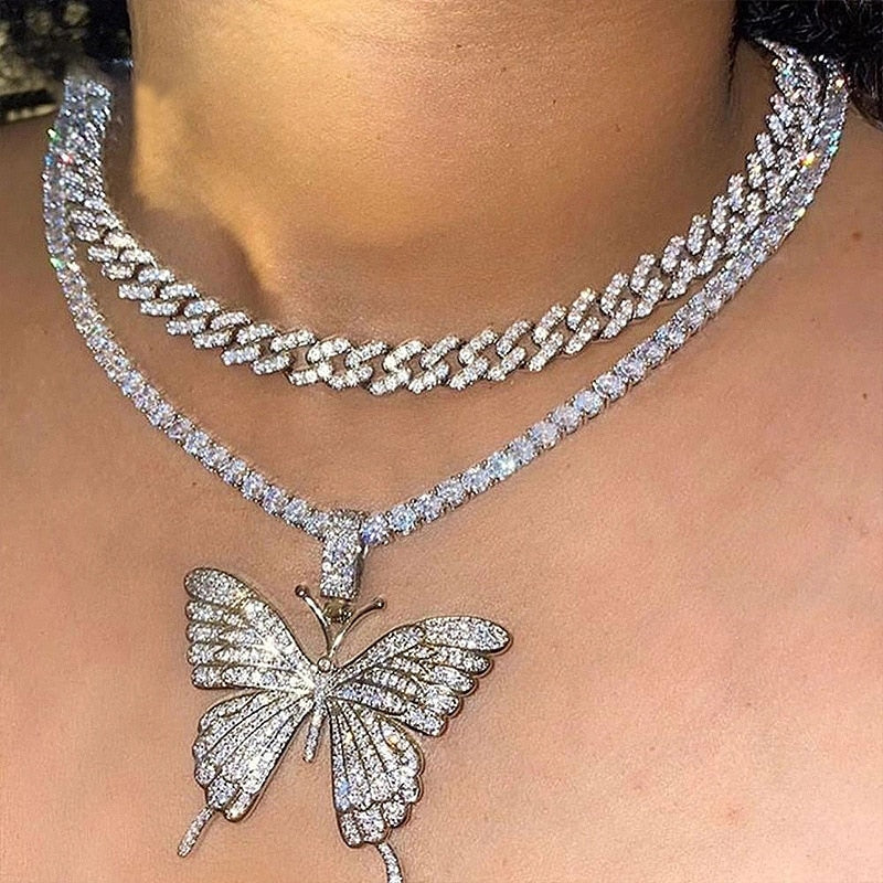 Cuban Choker Butterfly Necklace