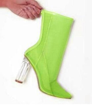 Mesh Neon Thigh High Boots