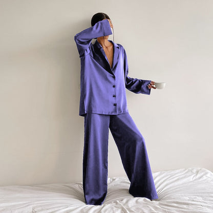 Satin Pajama Trouser Suit