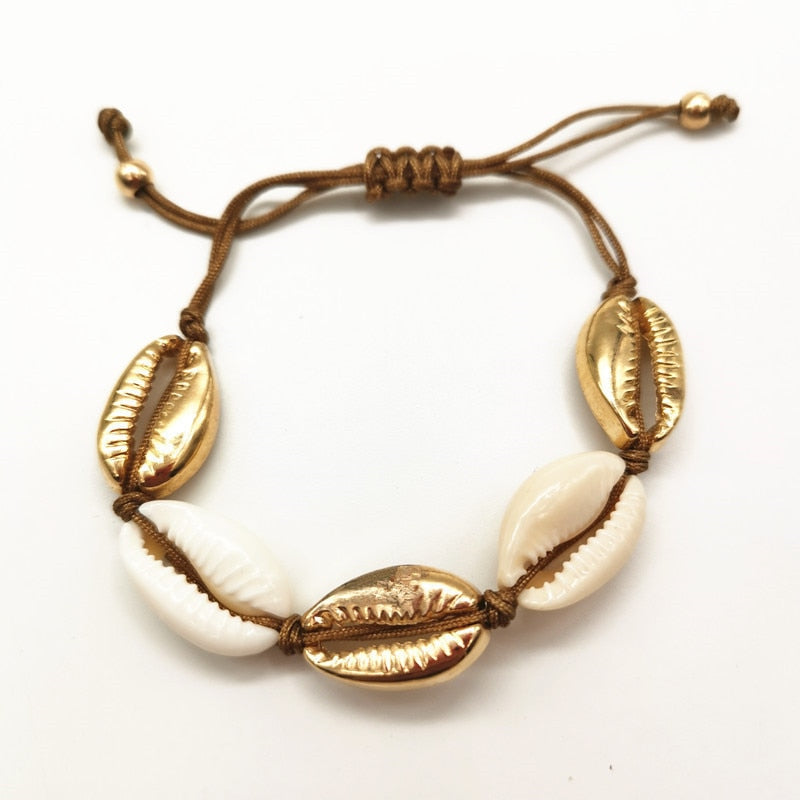 Golden Cowry Shell Choker