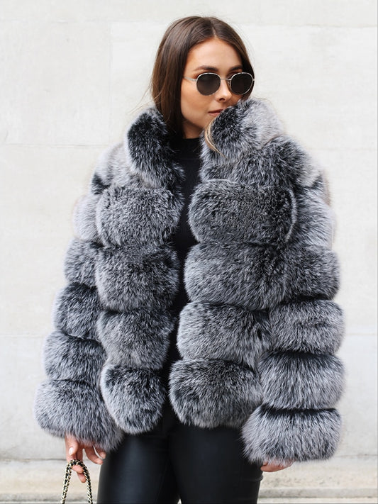 100% Real Fox Fur Coat