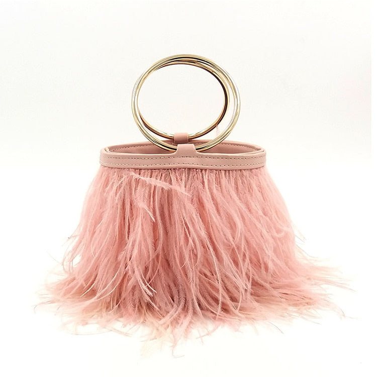 Colorful Feather Handbag