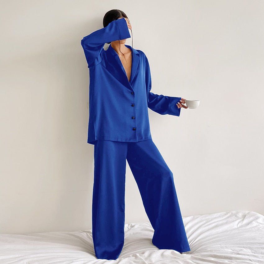 Satin Pajama Trouser Suit