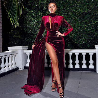 Hollowed Out Velvet Dress