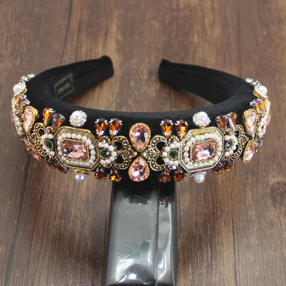 Handmade Colorful Crystal Padded Headbands