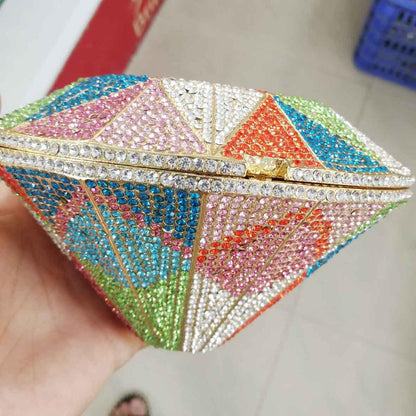 Diamond Shaped Crystal Clutch