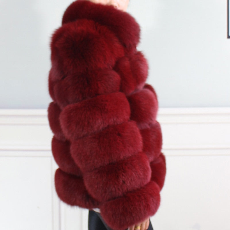 100% Real Fox Fur Coat