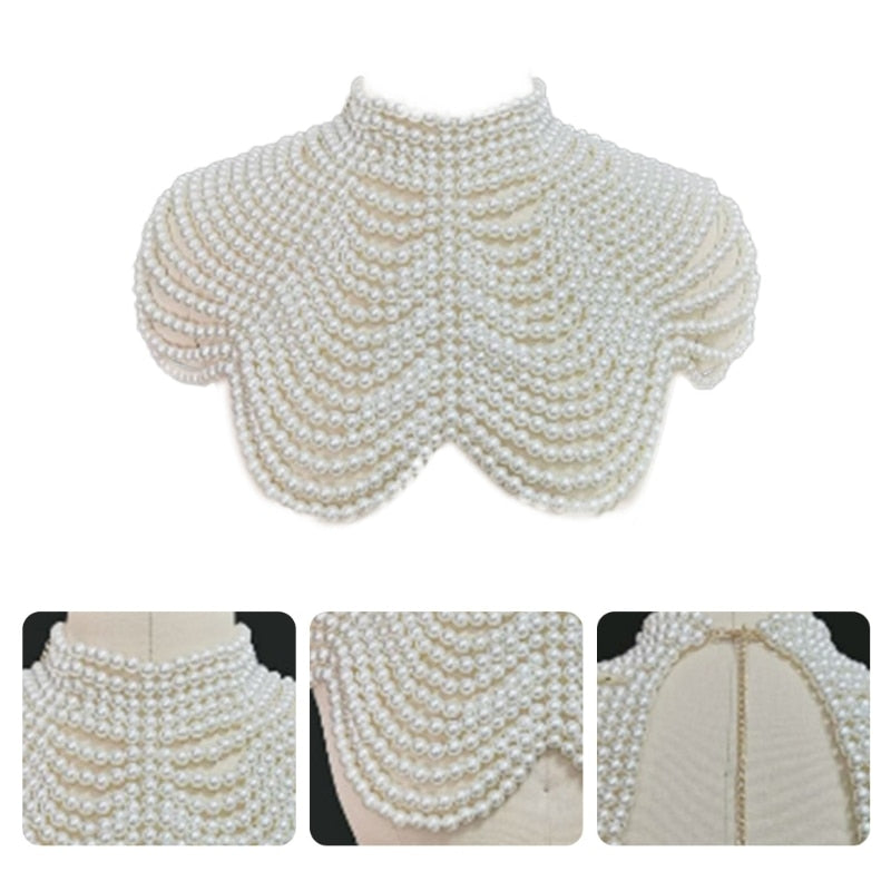 Pearl Beaded Bib Choker