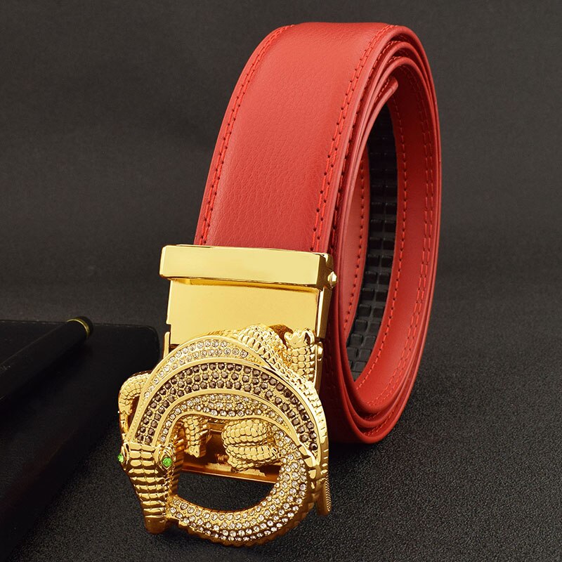 Crocodile Buckle White Belt