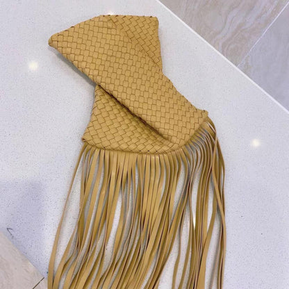 Long Fringe Woven Handbag