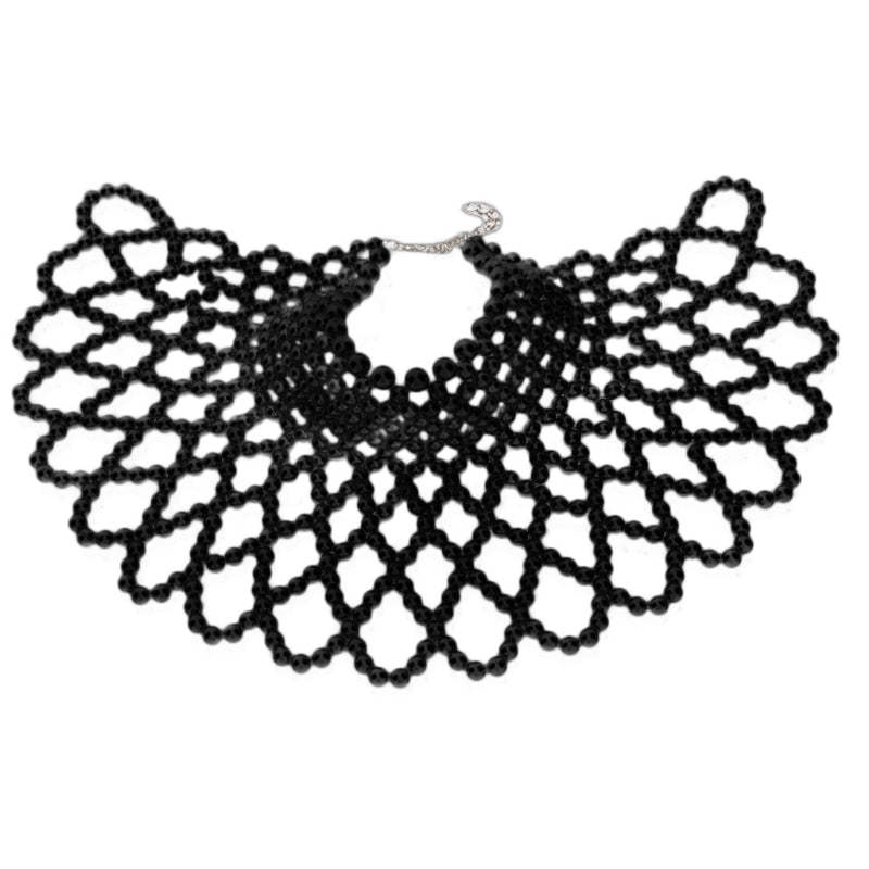 Pearl Beaded Bib Choker