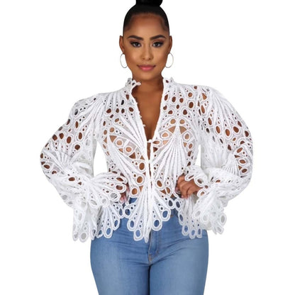 Long Sleeve Lace Blouse