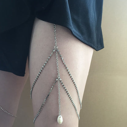 Multi Layered Crystal Thigh Chain