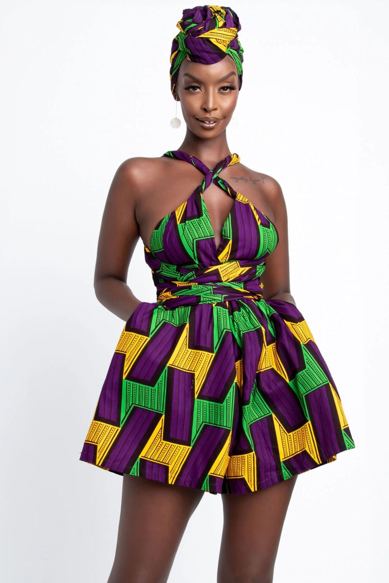 African Print Romper