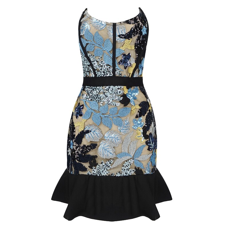 Black Floral Mesh Dress