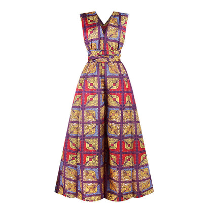 Wide Leg Kente Romper