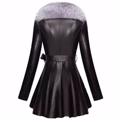 Faux Fox Fur Collar Coat