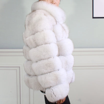 100% Real Fox Fur Coat