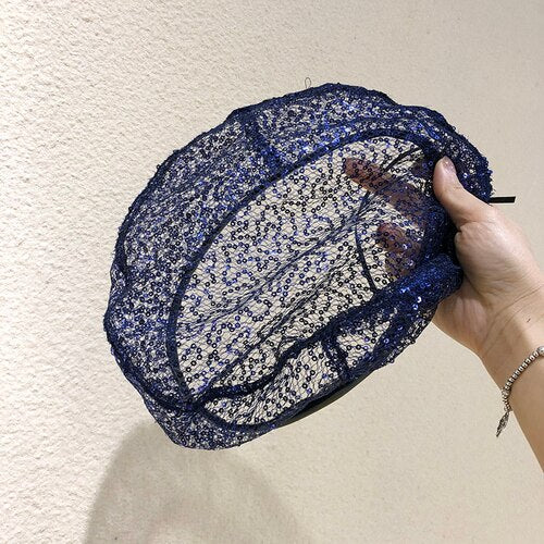 Mesh Sequin Beret