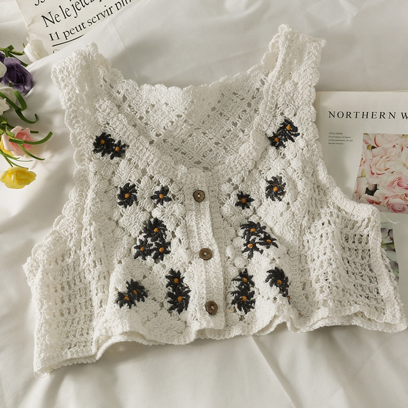 Cotton Crochet Crop Tops