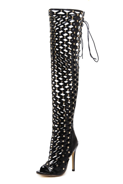 Thigh High Rivet Gladiator Boots