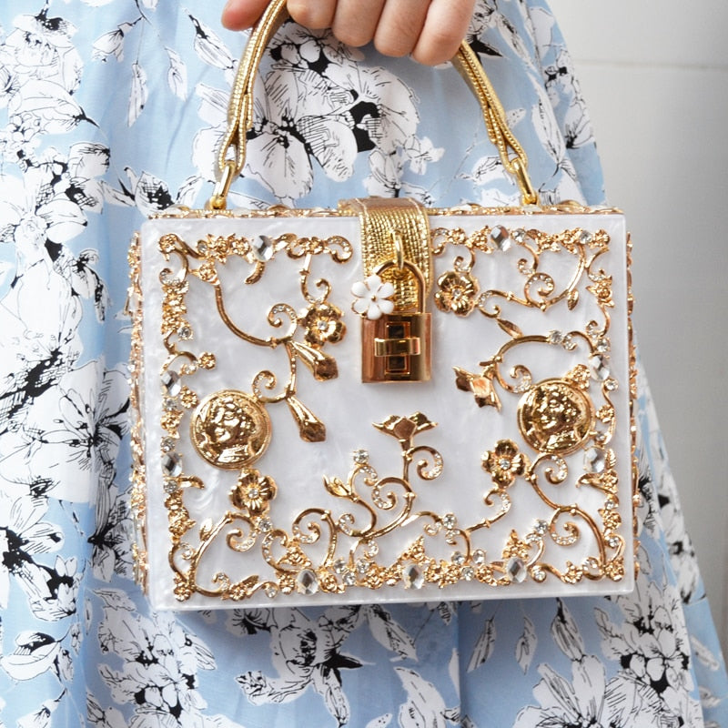 Goldflower Box Clutch