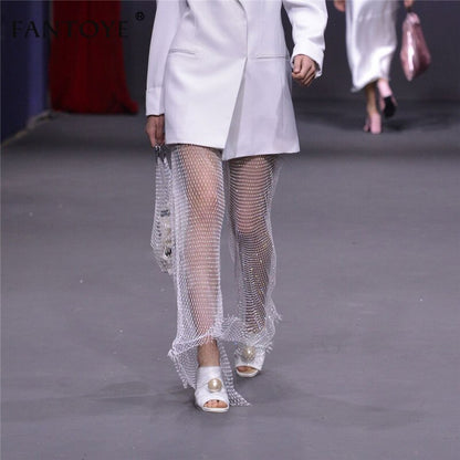 Crystal Diamond Fishnet Trousers