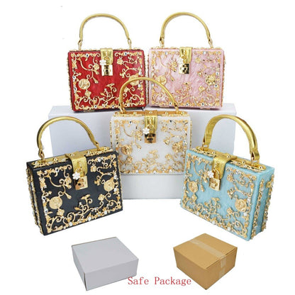 Goldflower Box Clutch