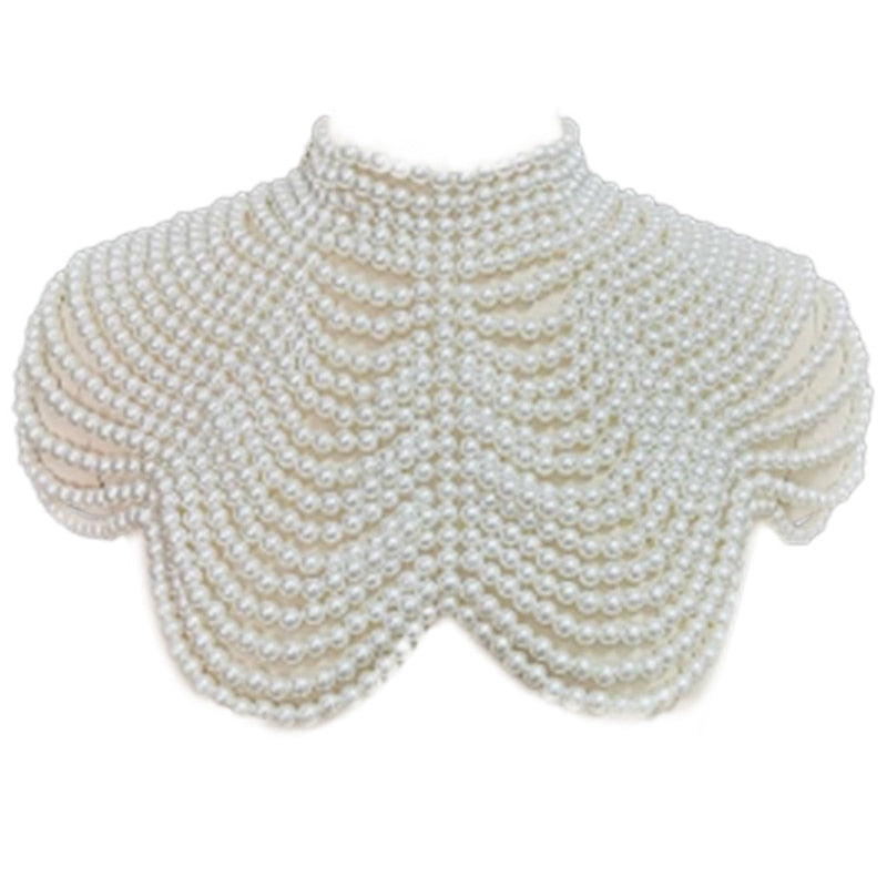 Pearl Beaded Bib Choker