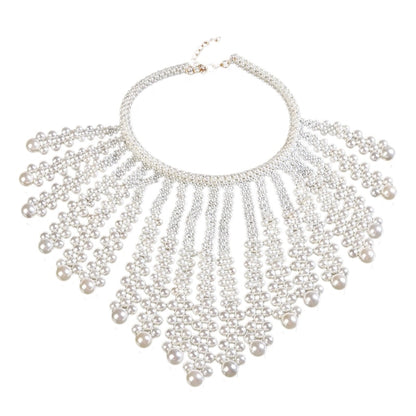 Pearl Beaded Bib Choker