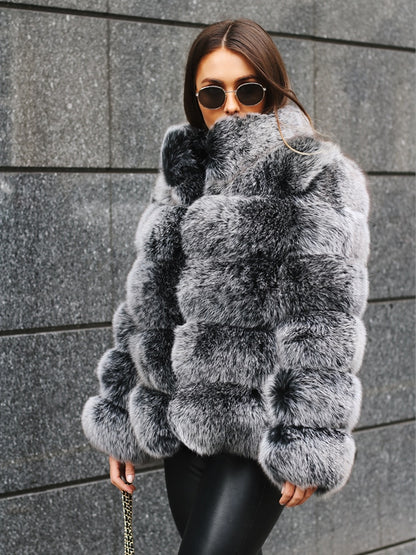 100% Real Fox Fur Coat