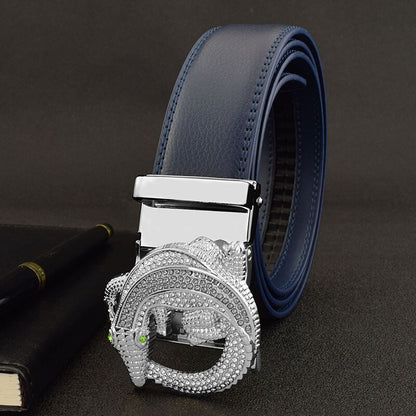 Crocodile Buckle White Belt