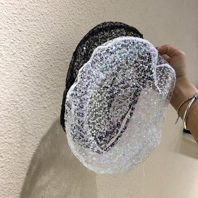 Mesh Sequin Beret