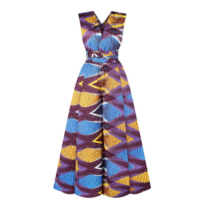 Wide Leg Kente Romper