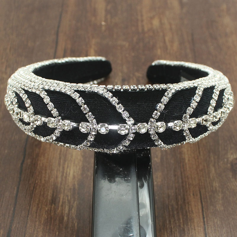 Handmade Colorful Crystal Padded Headbands