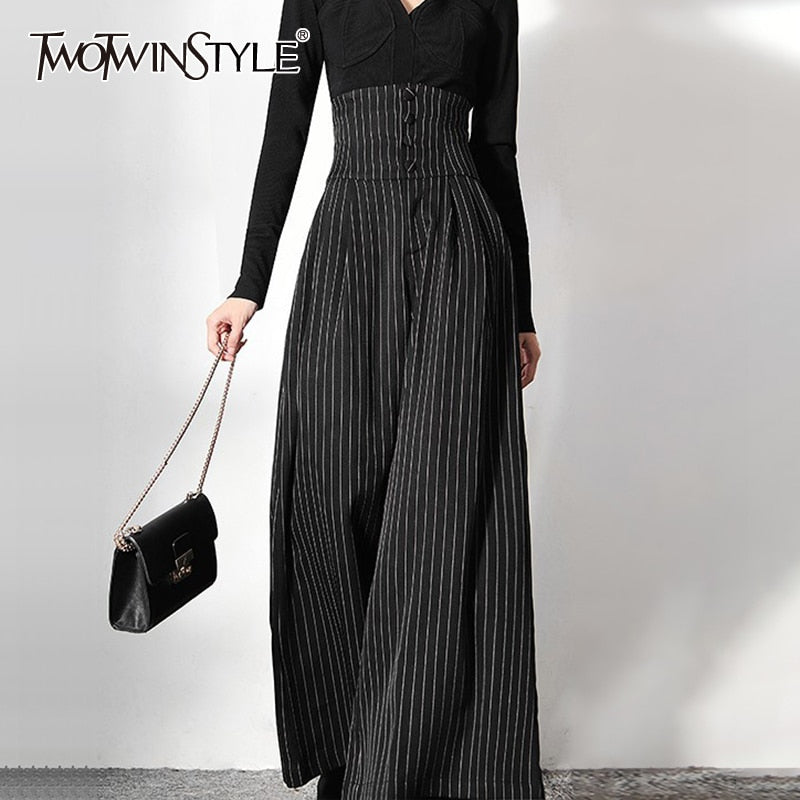 Pin Striped Wide Leg Pants