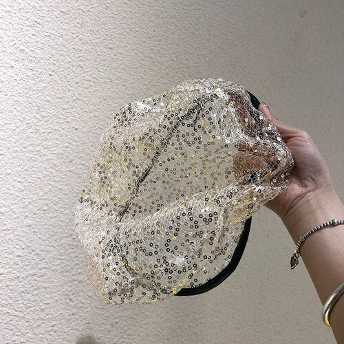 Mesh Sequin Beret