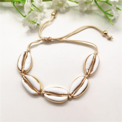 Golden Cowry Shell Choker