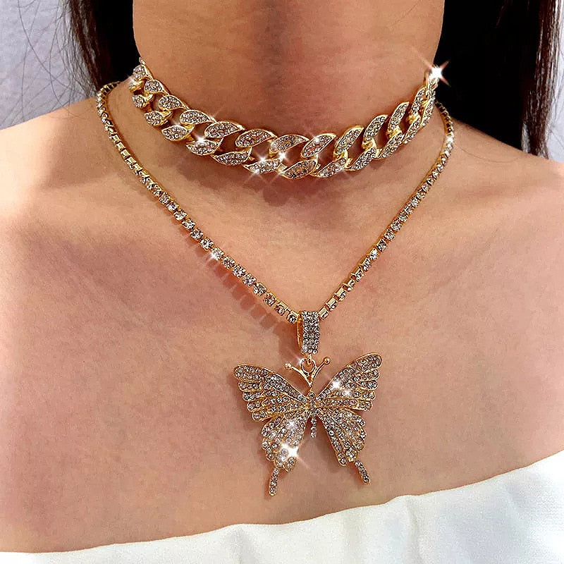 Cuban Choker Butterfly Necklace