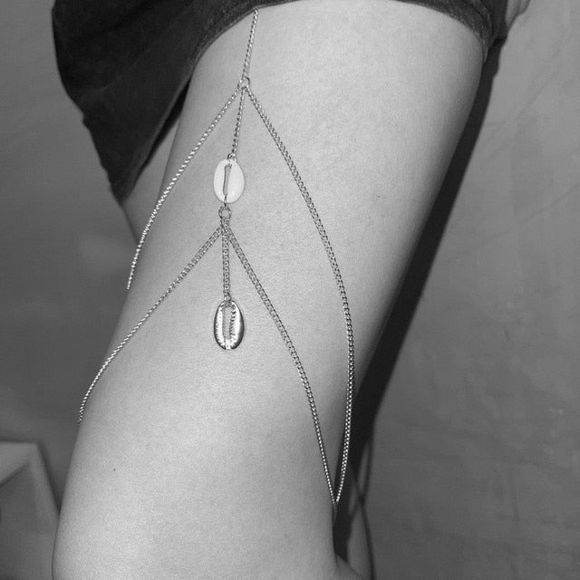 Multi Layered Crystal Thigh Chain